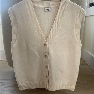 Sunday Best V-Neck Cream Sweater Vest